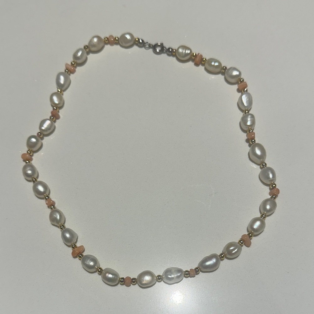 Pearl and coral necklace